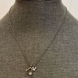 Disney Mickey Mouse Jewel Studded Charm Heart Necklace